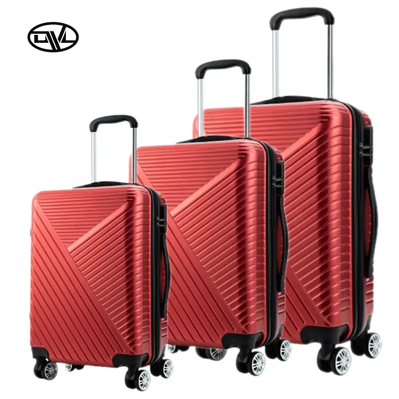 20/24/28 Abs 4 Wiel Rode Kleur Trolley Koffer Bagage Abs Reisbagage Sets 3 Stuk Koffer