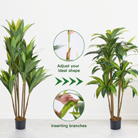 Arbre artificiel en plastique Dracaena en pot, plante tropicale réaliste, branches pliables, pour intérieur, Thanksgiving, Noël, Pâques, Nouvel An