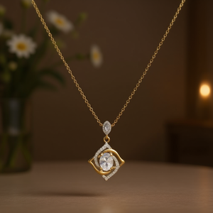 Trendy Gold Plated CZ Pendant Necklace 16"+2" <b>Box</b> Chain <b>Heart</b> <b>Shape</b> Christian Symbol Everyday Wearing Gift Jewelry - Product Image 2