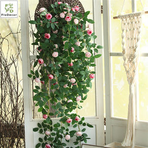 Fleur artificielle de vigne de haute qualité, fausse vigne de Rose, fleur en soie suspendue pour <span class=keywords><strong>magasin</strong></span>, maison, jardin, mariage - Product Image 5