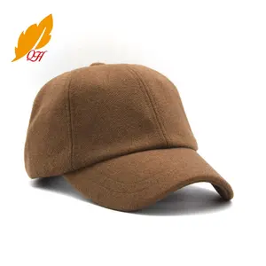 الكشمير قبعة البيسبول المصممة حسب الطلب ستة قطعة الدافئة البيسبول كاب حزام قابل للتعديل بلغت ذروتها كاب