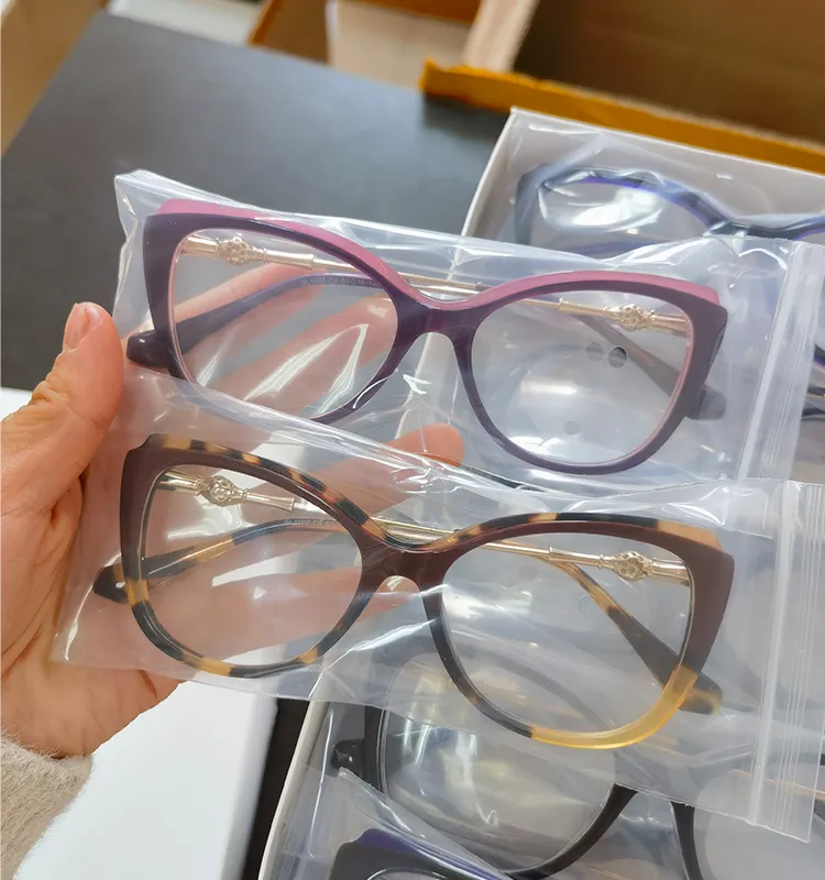 Italy lady CAT Acetate Optical Glasses Eyeglasses Frame Stock clearance Acetate glasses for women