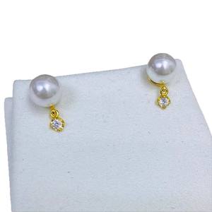 อุปกรณ์ทำเครื่องประดับมุก DIY เงินแท้ S925 รุ่น 22495 ดีไซน์เรียบง่ายแต่โดดเด่น ลูกปัดทรงกลมขนาด 8-10 มม. บนฐานเปล่าสำหรับต่างหูคริสตัล - Product Image 5