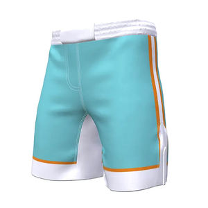 2025 Pakistán hecho de alta calidad 100% poliéster personalizado para hombre MMA Shorts Side Slit Fight Shorts con engranajes marciales personalizados - Product Image 2