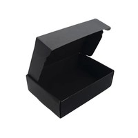 Caja de Cartón Corrugado Negro con Estampado en Caliente Dorado y Plateado para Comercio Electrónico, Embalaje de Libros, Paquetes, Cartón K=K de 5 Capas