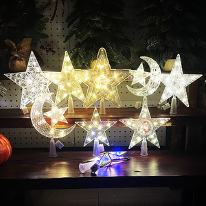 Stella di Natale Luminosa a Cinque Punte a Forma di Luna, 15cm/21cm, Eco-Friendly, Alta Qualità, Colori Caldi Scintillanti - Product Image 1