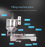 JIAHE Machine de remplissage à piston pneumatique semi-automatique pour shampooing au miel crème sauce tomate lotion pommade pâte liquide épaisse