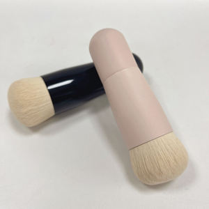 Pinceau de fond de teint plat angulaire rose en fibres synthétiques pour fond de teint liquide et crème, pinceau Kabuki doux pour le maquillage du visage - Product Image 1