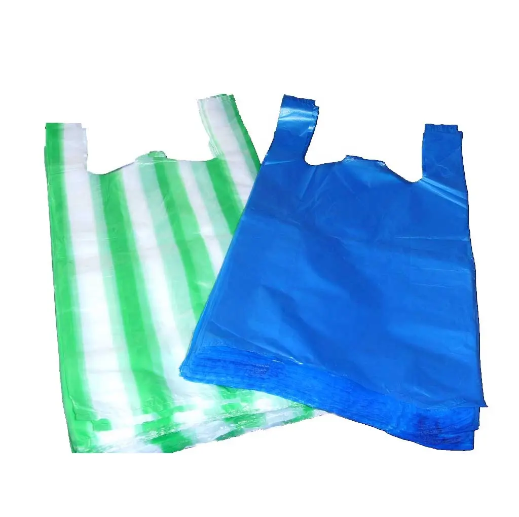 Shopping gilet maniglia t-shirt sacchetto di plastica personalizzato/HDPE/LDPE "grazie" shopping Bag per supermercato drogheria