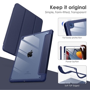 Porte-crayon magique Flip PU Tablet Leather Smart Clear PC Shell <span class=keywords><strong>ipad</strong></span> case Tablet Silicone Cover pour <span class=keywords><strong>iPad</strong></span> 9.7 5/6/7th Air 1st 2nd - Product Image 2