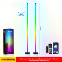 Lámpara de Pie RGB 360 °   Lámpara Emisora de Luz con Sensor de Ritmo Musical para Sala de Juegos e Iluminación de Esquina de Dormitorio, Ambiente de Juego