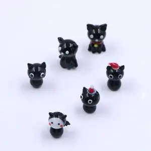 Miniatur Kaca Halloween Mini, Ornamen Patung Kecil Gaya Campuran