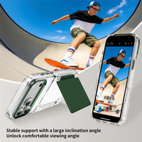 Funda Transparente Antiamarilla a Prueba de Golpes para Teléfono Móvil con Ranura para Tarjetas Plegable de Colores para iPhone 15 16 17 Pro Max