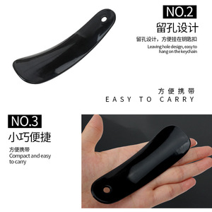 Calzador de plástico corto Yinste de 11 cm, negro, portátil, para calzarse fácilmente - Product Image 4