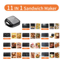 Anbolife - Máquina para Hacer Sándwiches 11 en 1 con 11 Placas Antiadherentes para Waffles, Donuts, Hot Dogs, Desayunos y Snacks, para el Hogar y la Cocina, OEM ODM