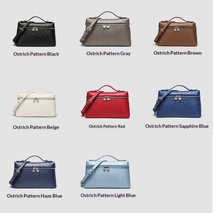 Bolsa de almuerzo de moda Gigi para mujer, de PU, con cremallera, correa única, estilo urbano, primavera-verano, patrón de avestruz, portátil, ¡la más vendida! - Product Image 3