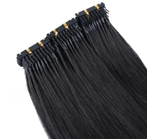 100% non traités 12A de qualité supérieure double dessiné cheveux humains vierges 6d Extensions de cheveux cheveux brésiliens pré-collés