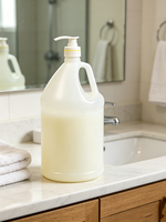 Bidons ronds en PEHD de 5 L avec bouchon à vis, rechargeables, pour liquides, produits chimiques, huiles, savon liquide pour les mains, détergent à lessive, bidons en plastique de grande capacité