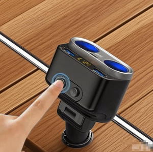 เครื่องชาร์จในรถยนต์แบบ OEM C47P หนึ่งการแบ่งออกเป็นสองพอร์ต PD แบบ4800mA จอแสดงผลดิจิตอล - Product Image 5