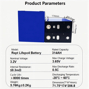 แบตเตอรี่ลิเธียมไอออนแบบชาร์จได้ 3.2V 314AH 360AH ขายดี วงจรการใช้งานยาวนาน ผู้จัดจำหน่ายเซลล์แบบแท่งปริซึม - Product Image 2