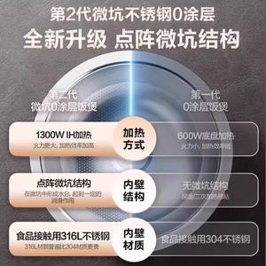 Cuisinière à riz électrique Supor 4L avec chauffage IH, cuve intérieure intelligente en acier inoxydable, modèle multifonctionnel pour la maison - Product Image 2