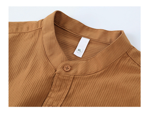 Camisa informal <span class=keywords><strong>de</strong></span> algodón con <span class=keywords><strong>cuello</strong></span> <span class=keywords><strong>redondo</strong></span> para <span class=keywords><strong>hombre</strong></span>, camisa <span class=keywords><strong>de</strong></span> negocios <span class=keywords><strong>de</strong></span> primavera y otoño para <span class=keywords><strong>hombre</strong></span>, camisa <span class=keywords><strong>de</strong></span> manga larga con <span class=keywords><strong>cuello</strong></span> levantado, camisa <span class=keywords><strong>de</strong></span> Color sólido - Product Image 4