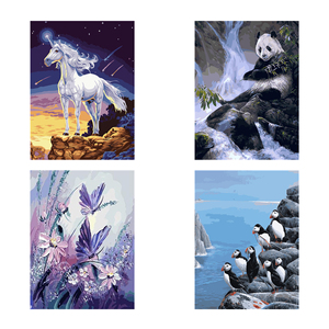 <span class=keywords><strong>Peinture</strong></span> d'animaux <span class=keywords><strong>par</strong></span> numéros DIY Paint by Numbers <span class=keywords><strong>Panda</strong></span> Butterfly Penguin Oil Painting Home Decor Wall Decor Gifts For Adult Artwork - Product Image 2