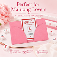 Étui de rangement en cuir pour cartes de règles de Mahjong américain, organisateur portable et lisse pour soirées jeux, voyages, réunions de famille, coffret cadeau