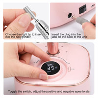Perceuse à ongles électrique professionnelle portable rechargeable par USB, style stylo, 35000 tr/min, vitesse réglable, machine à retirer les ongles, plastique