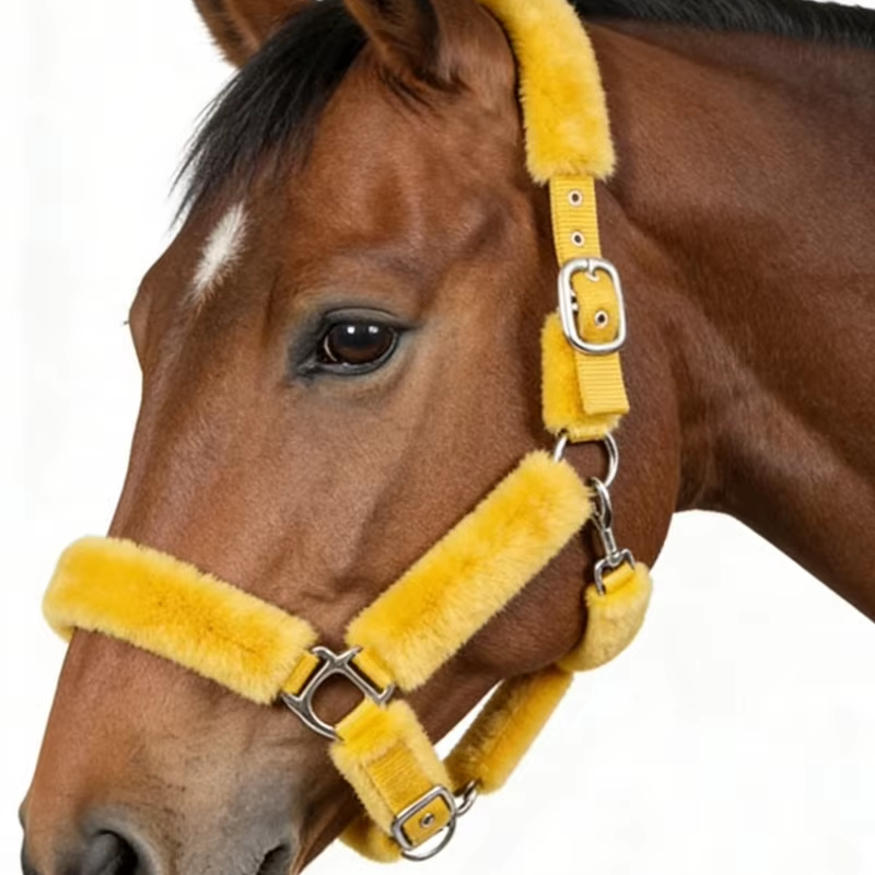 Bride De Harnais De Conduite En Cuir Pour Cheval - Noire Patinée