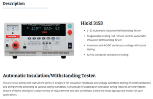 Testeur d'isolation automatique / d'isolement HiTester Hioki 3153, Qualité fiable, Conçu pour durer - Product Image 3