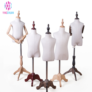 Varios tamaños, tela de tela ajustable, vestido para niños, forma de maniquí, exhibición de ropa, modelo de maniquí a medida con mano de madera - Product Image 2