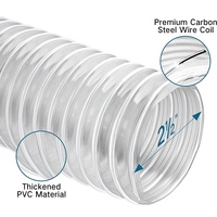 Tuyau flexible corrugué en PVC transparent renforcé avec une spirale en fil d'acier pour l'extraction de poussière, tubes en plastique