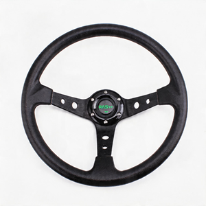 Volant de course universel Dhsmt Original 14 350mm en aluminium PU à 3 branches profondes pour karting et drift, avec poignée de 30mm - Product Image 4