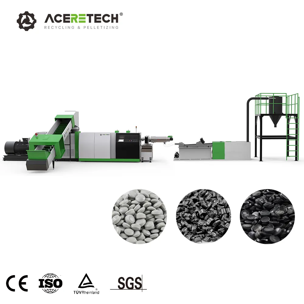 ماكينة تحبيبات ومعالجة أكسسوارات بلاستيكية من البولي إيثيلين منخفض الكثافة/بولي إيثيلين مرتفع الكثافة ACS-H500/100، مع ملحقات مجانية