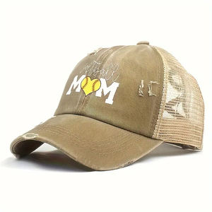 치타 프린트 포니테일 야구 모자 레오파드 지저분한 빵 조랑말 모자 아빠 트럭 운전사 메쉬 모자 포니테일 모자 크로스 지저분한 롤빵 모자 - Product Image 2