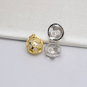 Colgante de Plata S925 con Perla de 11-12 mm, Diseño Personalizado de Cabeza de Jugador de Fútbol, Joyería DIY con Bandeja Vacía, Accesorio 647 - Product Image 3