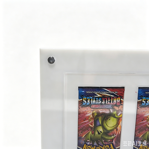Clear Acrylic 4-Slot Card Display <b>Frame</b> Horizontal <b>Floating</b> Shelf with Magnetic Closure - Product Image 2