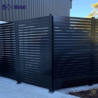Panneau de clôture de jardin en métal, écrans de sécurité et d'intimité, portail à lamelles, clôture décorative en aluminium pour chantier de construction résidentiel