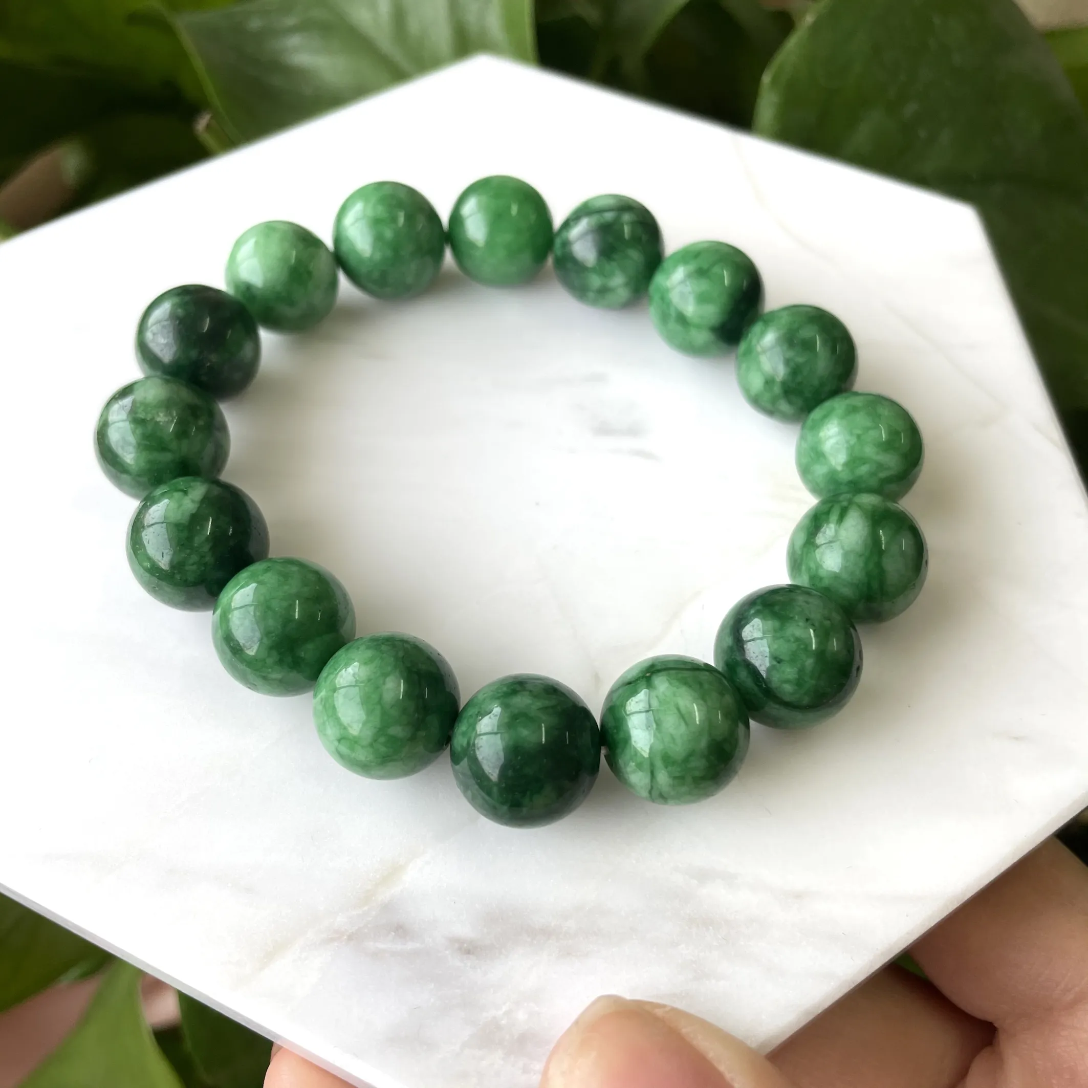 Jialin pulseira, joias charme jade verde acessórios, pulseira feminina, charme miçangas, pedra natural