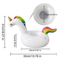 Flotadores de Bebidas con Forma de Unicornio, Portavasos Inflables, Portavasos Flotantes para el Verano