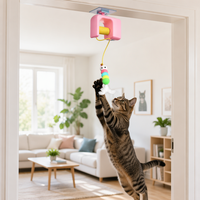 Jouet électrique suspendu pour chat, jouet de chat automatique avec clochette et plume, jouet d'auto-entretenissement pour chats d'intérieur