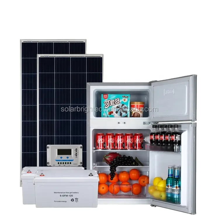 85L सौर पैनलों बैटरी पावर प्रणाली डीसी कंप्रेसर रेफ्रिजरेटर 12v 24v सौर रेफ्रिजरेटर फ्रिज कीमत