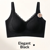 Soutien-gorge sans armatures en maille côtelée extensible douce, décolleté en V profond, dentelle, push-up, bonnets moulés, sans couture, en nylon et élasthanne, bretelles réglables pour femme, du M au 2XL