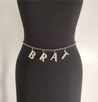 Chaîne de taille Sexy en strass argenté pour femmes, nouveau Style, personnalisé, lettres, ventre,