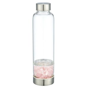 <span class=keywords><strong>Mug</strong></span> jetable anti-fuite en verre naturel infusé de cristal d'améthyste et de quartz <span class=keywords><strong>rose</strong></span> avec couvercle, design champêtre - Product Image 6