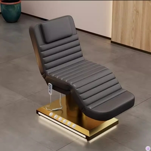 Cama de Belleza Eléctrica de Lujo para Salón de Belleza, con 3 Motores, Base de Acero Inoxidable Dorado, Cama Negra para Pestañas, en Venta - Product Image 3