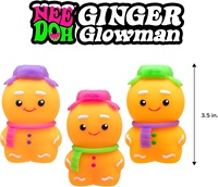 Nouveautés SHL Nedoh Jouet en caoutchouc souple Ginger Glowman Boule anti-stress Boîte de couleur Décoration de Noël 2026 Jouets Fidget