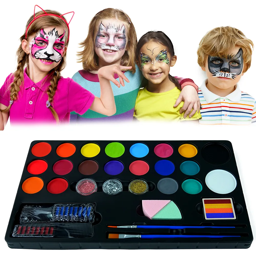 KHY Water Based Body Private Label Facepaint And Professional For Kid Color Painting Child Set Makeup Bodi Face Paint Kit