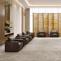Ensemble de canapés de réception modernes en cuir, fauteuils de salon pour bureau, salle d'attente, bureau à domicile, appartement, mobilier professionnel